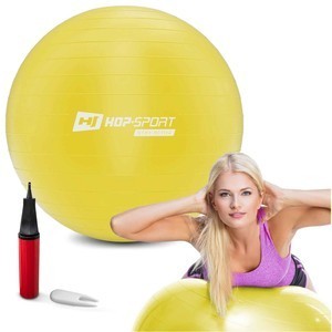 Gymnastický míč 55cm s pumpou - žlutý