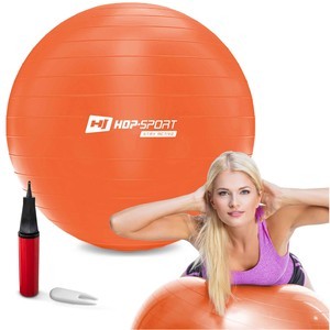 Gymnastický míč fitness 65cm s pumpou - oranžový