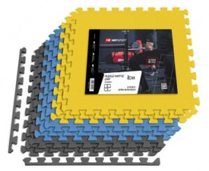 Podložka puzzle EVA 1cm šedo/modro/žlutá - 9 ks